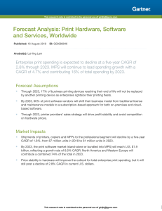 Print Hardware & Software Market Forecast: 2019-2023