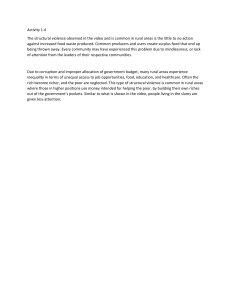 Structural Violence in Rural Areas: Food Waste & Inequality