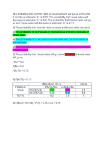 Probability: Interest Rates & House Sales Worksheet