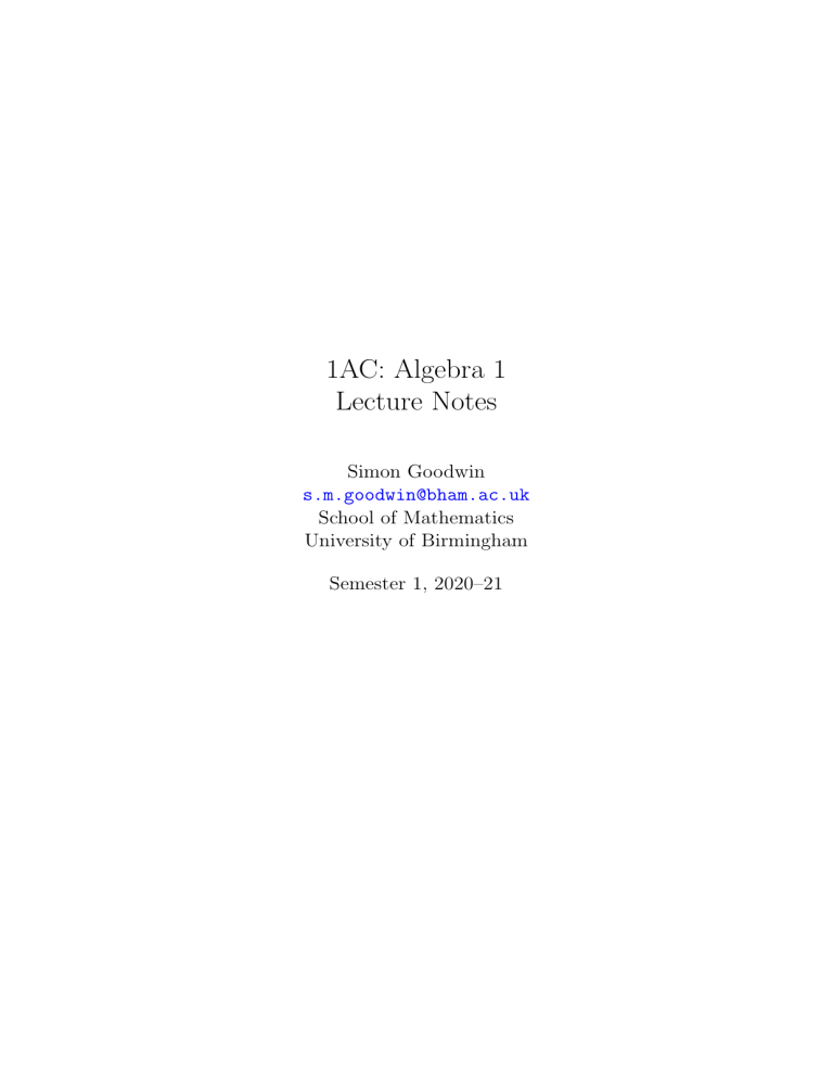1ACAlgebranotes