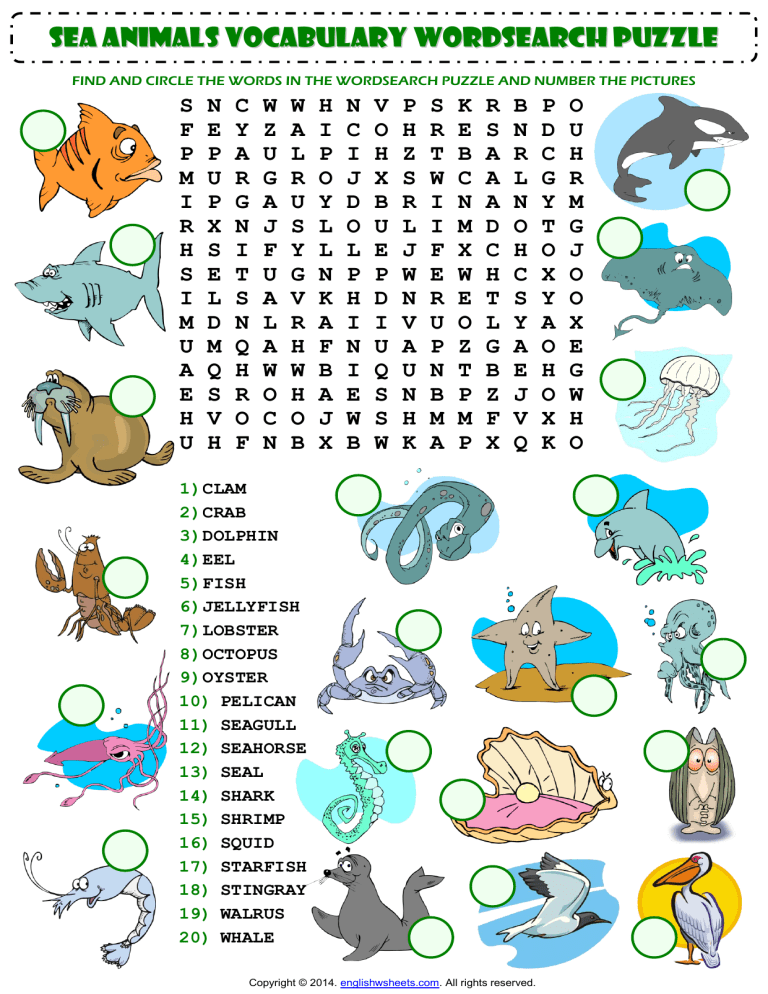 Sea-Animals-Wordsearch