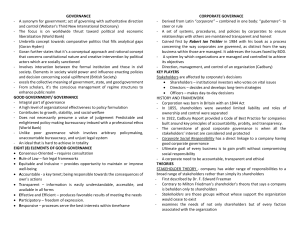 Governance, Corporate Governance, Business Ethics Overview