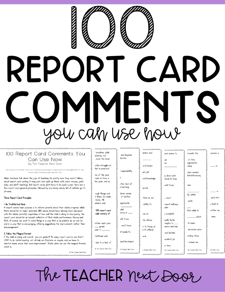 100ReportCardCommentsYouCanUseNowFreebie-1