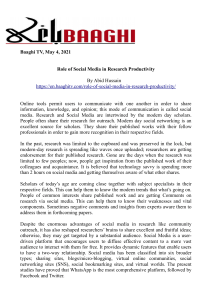 Social Media & Research Productivity: An Overview