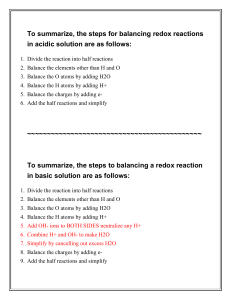Balancing Redox Reactions: Acidic & Basic Solutions Guide