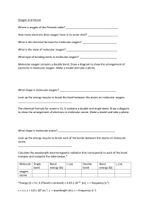 Oxygen and Ozone Worksheet
