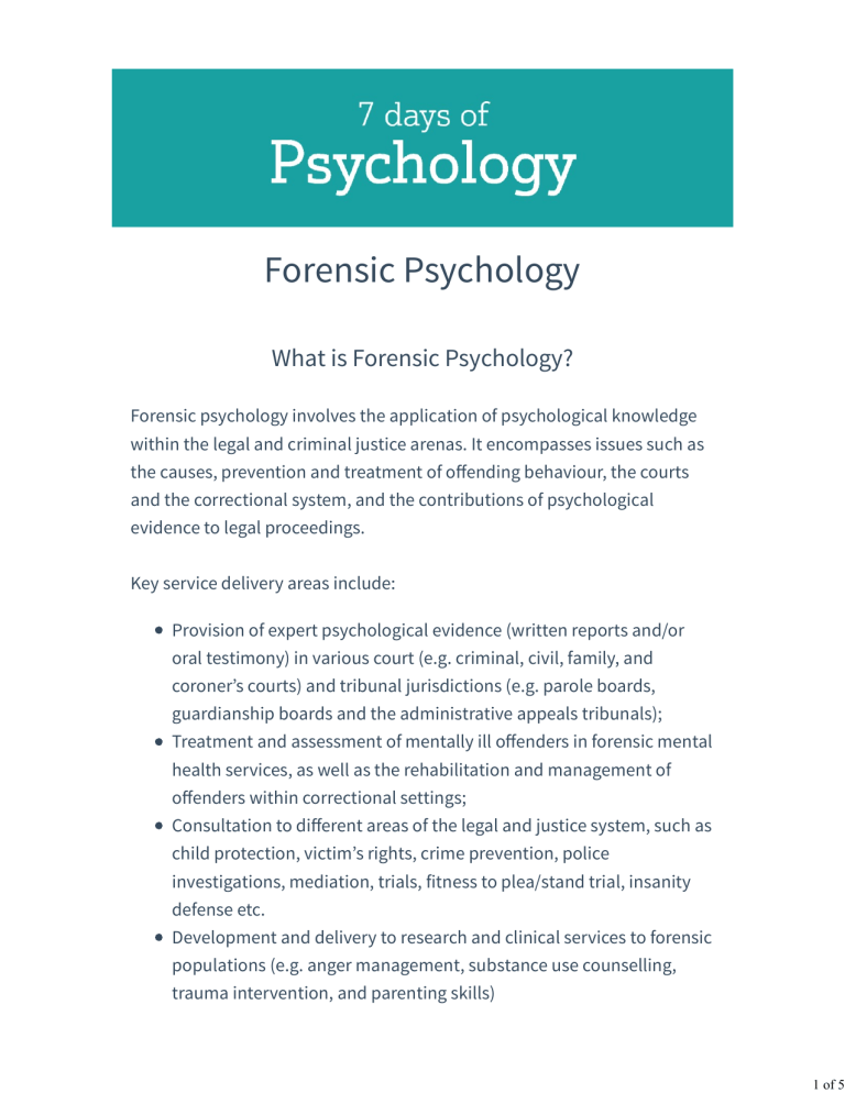 case study in forensic psychology