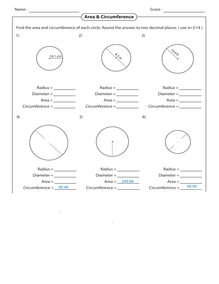 Quick test on circles