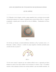 Exercícios de Eletromagnetismo: Lei de Ampère e Indução