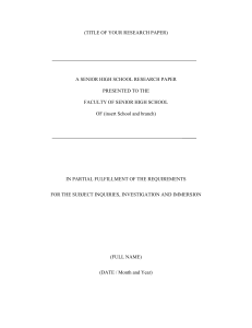 Senior High School Research Paper Template