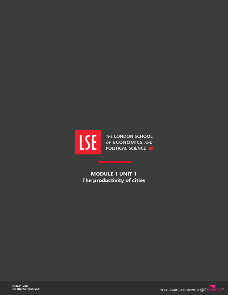 LSE Real Estate Economics and Finance M1U1 Notes