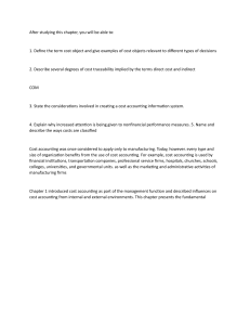 Cost Accounting Fundamentals: Chapter Introduction