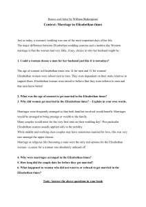 Elizabethan Marriage: Romeo & Juliet Context