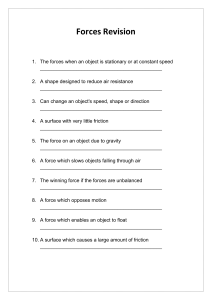 Forces Revision Worksheet