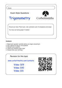 Trigonometry Exam Style Questions