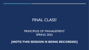 Principles of Management Presentation