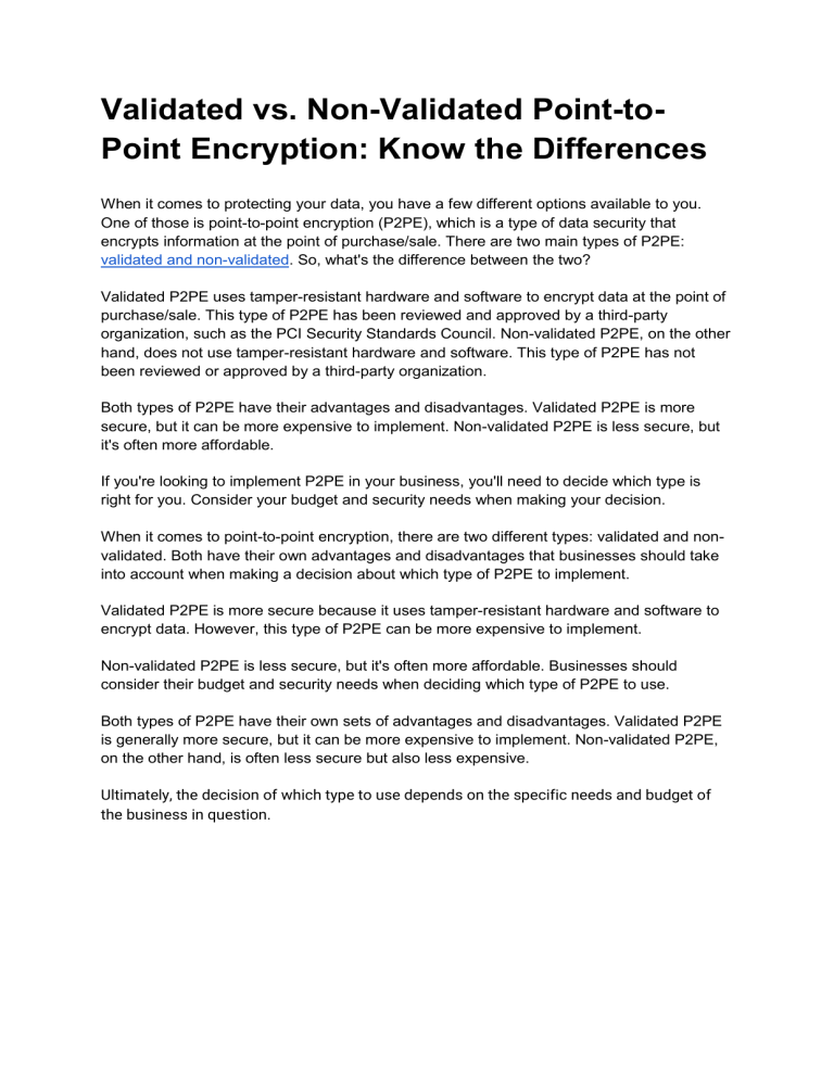 validatedvsnonvalidatedpointtopointencryption