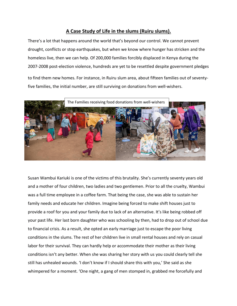 research and case study of a slum