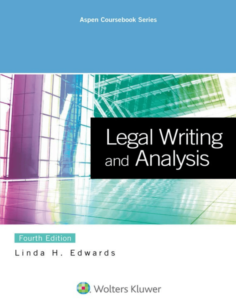 Legal Writing And Analysis