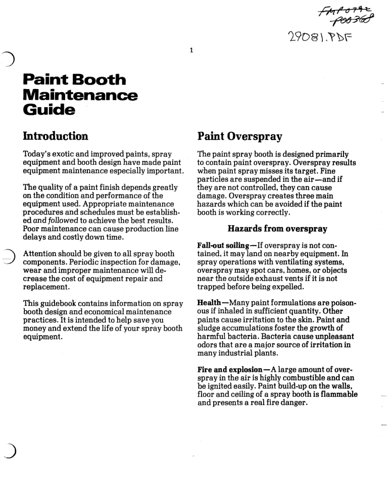 Paint Booth Maintenance Guide[Scan]