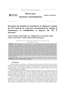 Highway Engineering: Road Distress Analysis in Malaysia