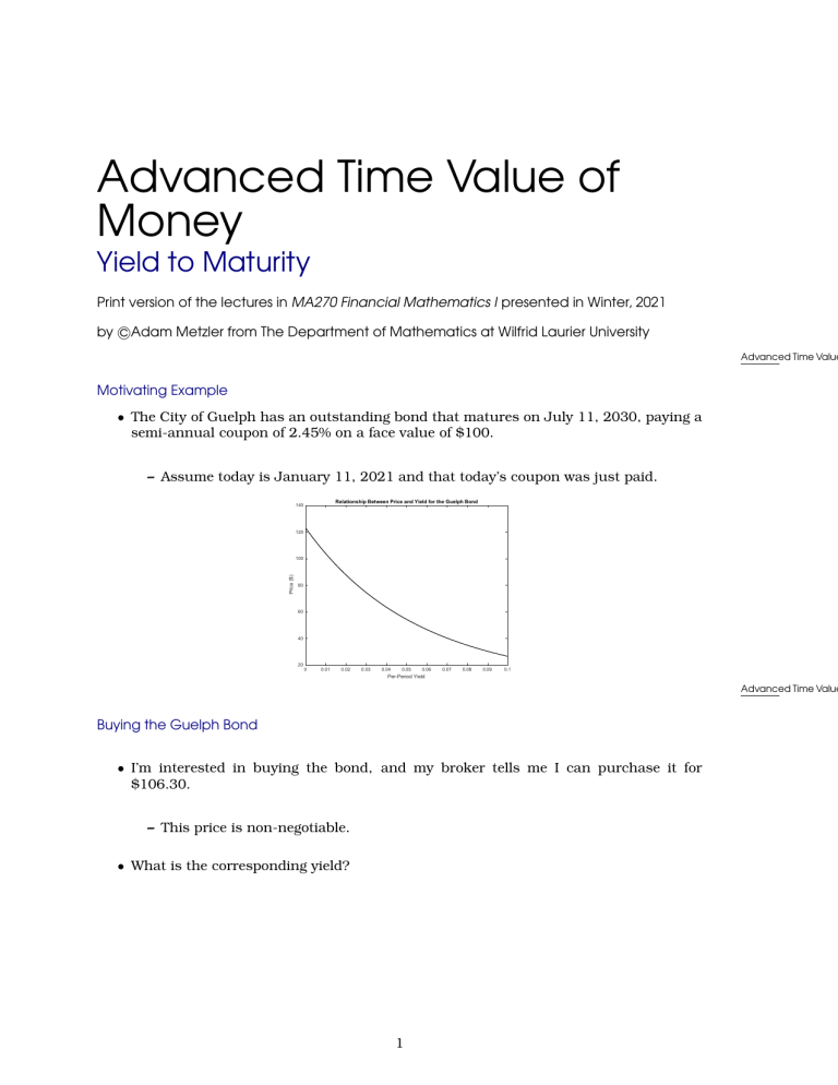 MA270 Yield to Maturity Notes