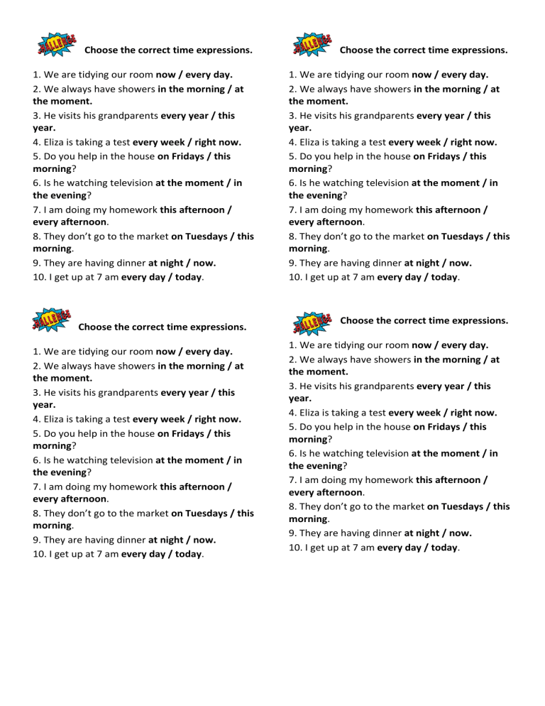 CHALLENGE TIME EXPRESSIONS