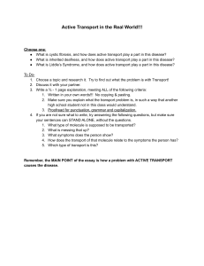 Active Transport & Disease: High School Assignment