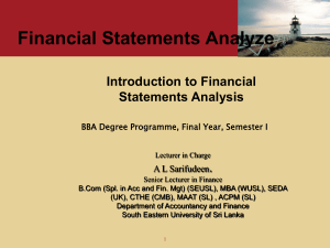 Financial Statement Analysis Presentation
