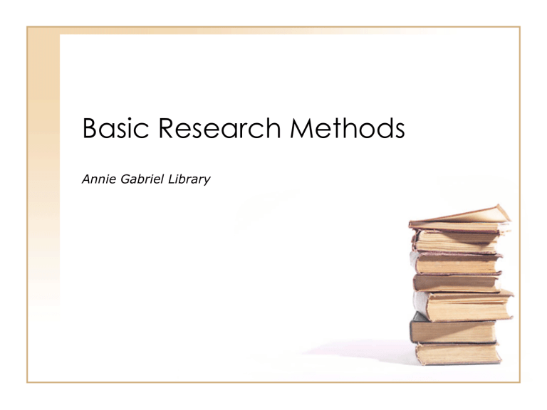 what are the 3 basic research methods