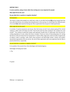 Home Ownership vs Renting Essay