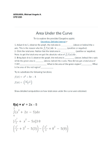 Area Under Curve: Calculus Worksheet