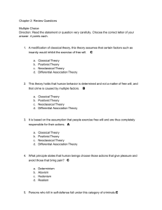 Criminology Theories Review Questions