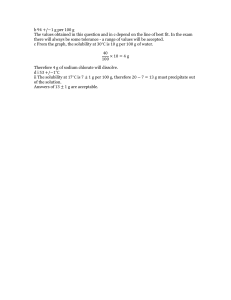Solubility Calculations Worksheet