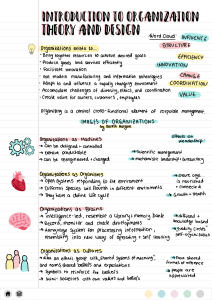 Organization Theory & Design: Lecture Notes