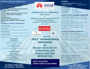 ICRACC'22: Computing & Communication Conference