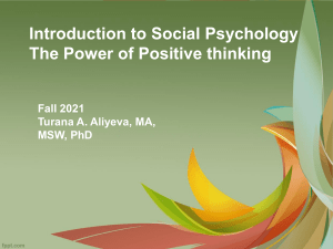 Social Psychology: Power of Positive Thinking Presentation