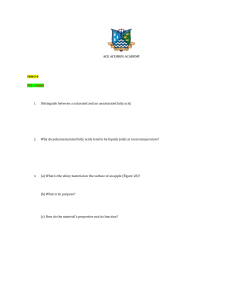 Lipids Worksheet: Saturated vs. Unsaturated Fats