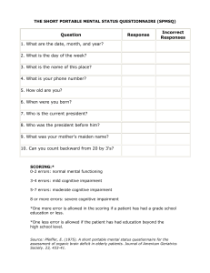 SPMSQ: Short Portable Mental Status Questionnaire