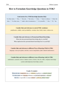 Formulating Knowledge Questions in TOK