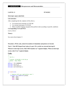 AVR Microcontroller Interrupts Lab Manual