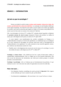 Sociologie des médias de masse : Introduction et effets