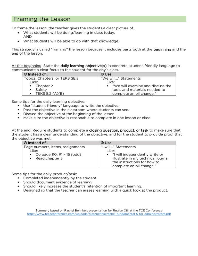 Fundamental Five Summary