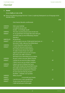 Hamlet: A Level English Literature Exemplar Candidate Work