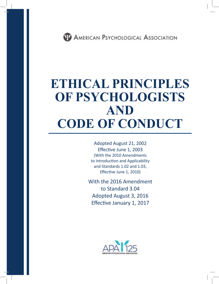 APA Code of Ethics