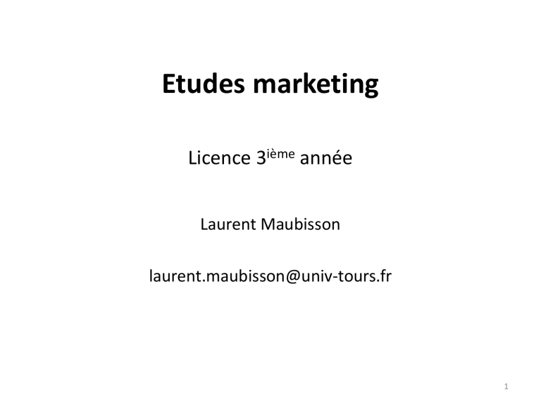 Cours L3 Univ Lagunes  Etudes marketing  Polycop