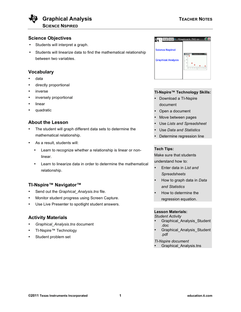 Graphical Analysis Teacher