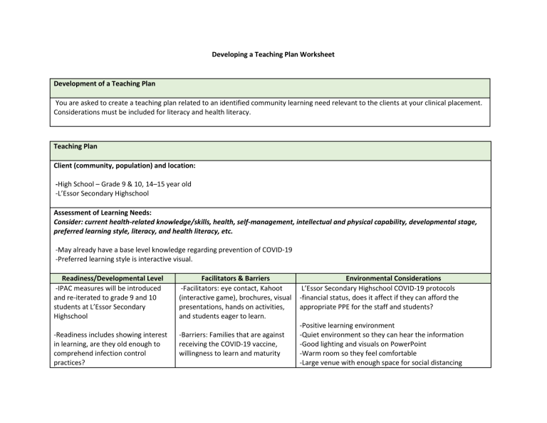 nursing care plan