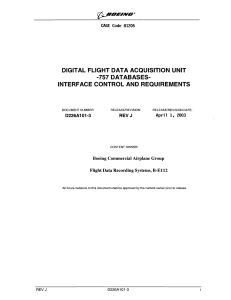 Boeing 757 Flight Data Acquisition Unit Interface Requirements