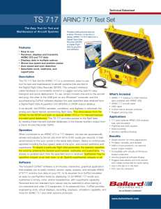 ARINC 717 Test Set: Aircraft System Test & Maintenance Tool